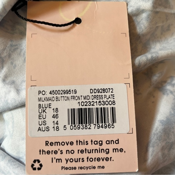 NWT Missguided (sold by ASOS) Toile Milkmaid midi dress Size 14 - Picture 13 of 15